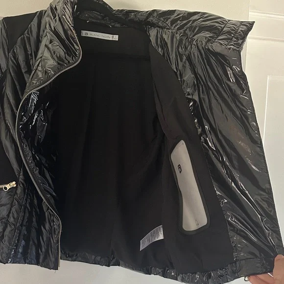 Blanc Noir Motion Panel Shiny Black Puffer Jacket - Large, New with tags - Picture 4 of 6